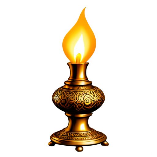 Medieval reach intricate oil lamp - icon | sticker