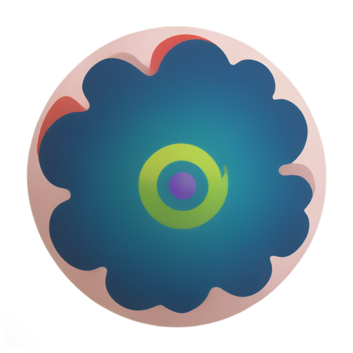 Abstract Flat Style Sponge texture blending symmetrical Hippocampus mixing nebula orbit around quark quantum of redshift - icon | sticker