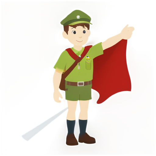 A Scout with the eurpean flag - icon | sticker