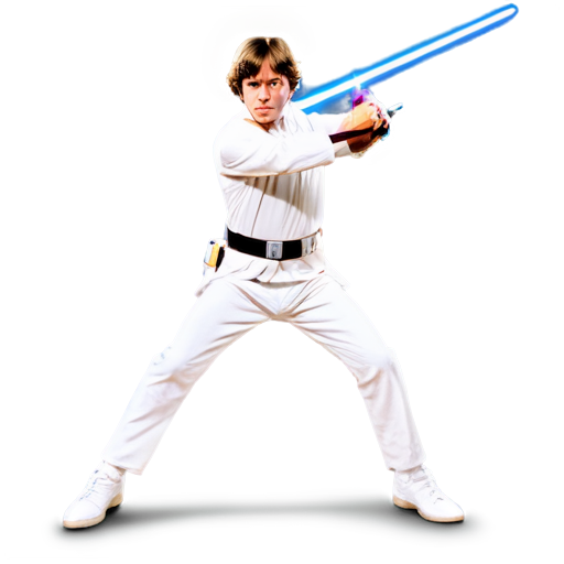 Luke skywalker, lightsaber, fighting, action pose, Star Wars - icon | sticker