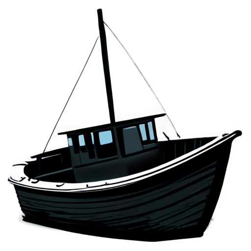 simple icon for easy path in a boat - icon | sticker