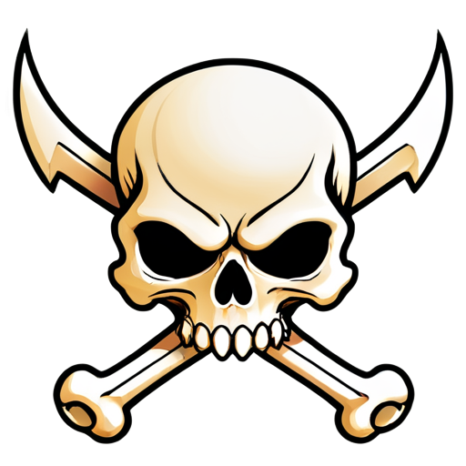 devil's skull with crossed bones - icon | sticker