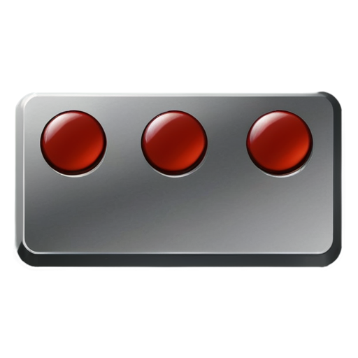 red button, computer game, square, vertical, metal, game - icon | sticker