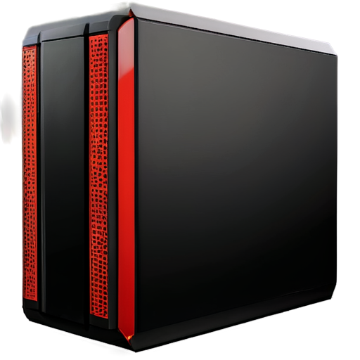 Web server in black with solid red background - icon | sticker