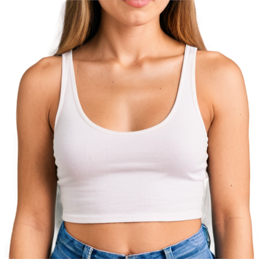 Side view of top heavy My playful young wife in a loose low cut midriff tank top - icon | sticker