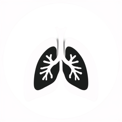 lungs deep breath with white background, black border - icon | sticker