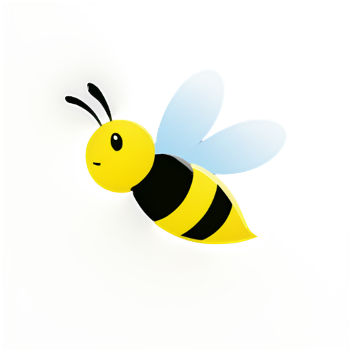 colorful flying bee，a iOS app icon - icon | sticker