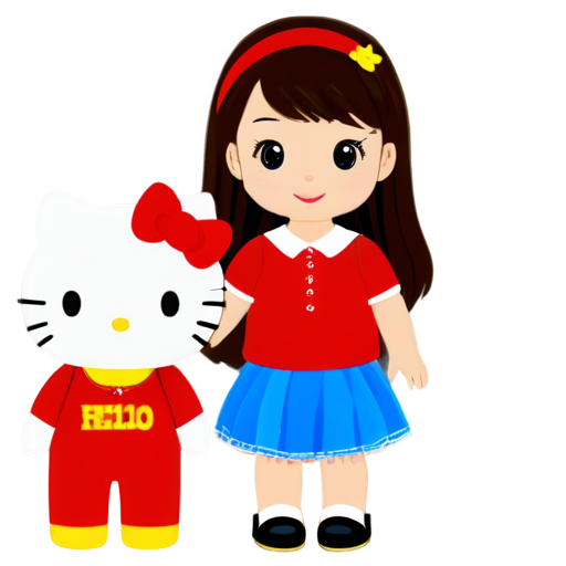 school hello kitty with friend - icon | sticker