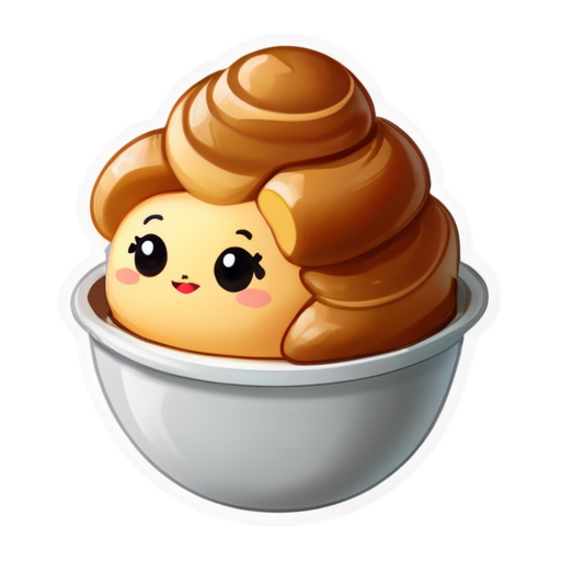 A crispy croissant filled with yam syrup and chunks of hamfruit. - icon | sticker