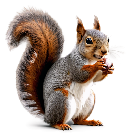 A squirrel holding a nut - icon | sticker