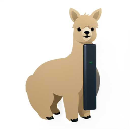 Alpacca with Battery pack - icon | sticker