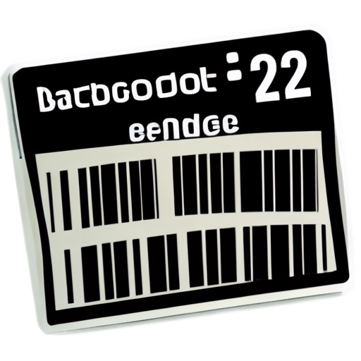 a label with a code 128 barcode and some text viewed from an angle - icon | sticker