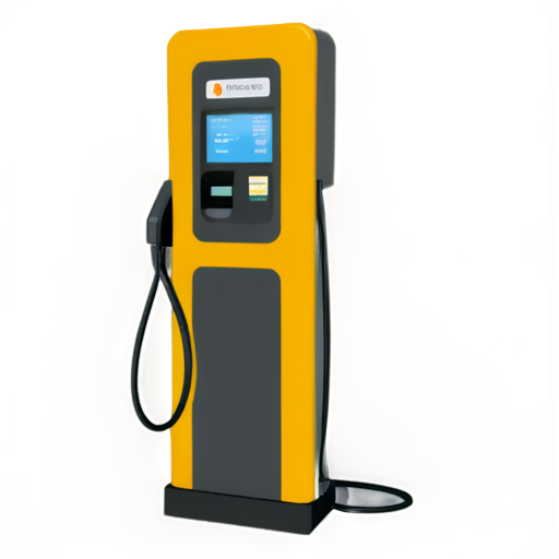 fuel dispenser on transparent background in yellow-orange colors - icon | sticker