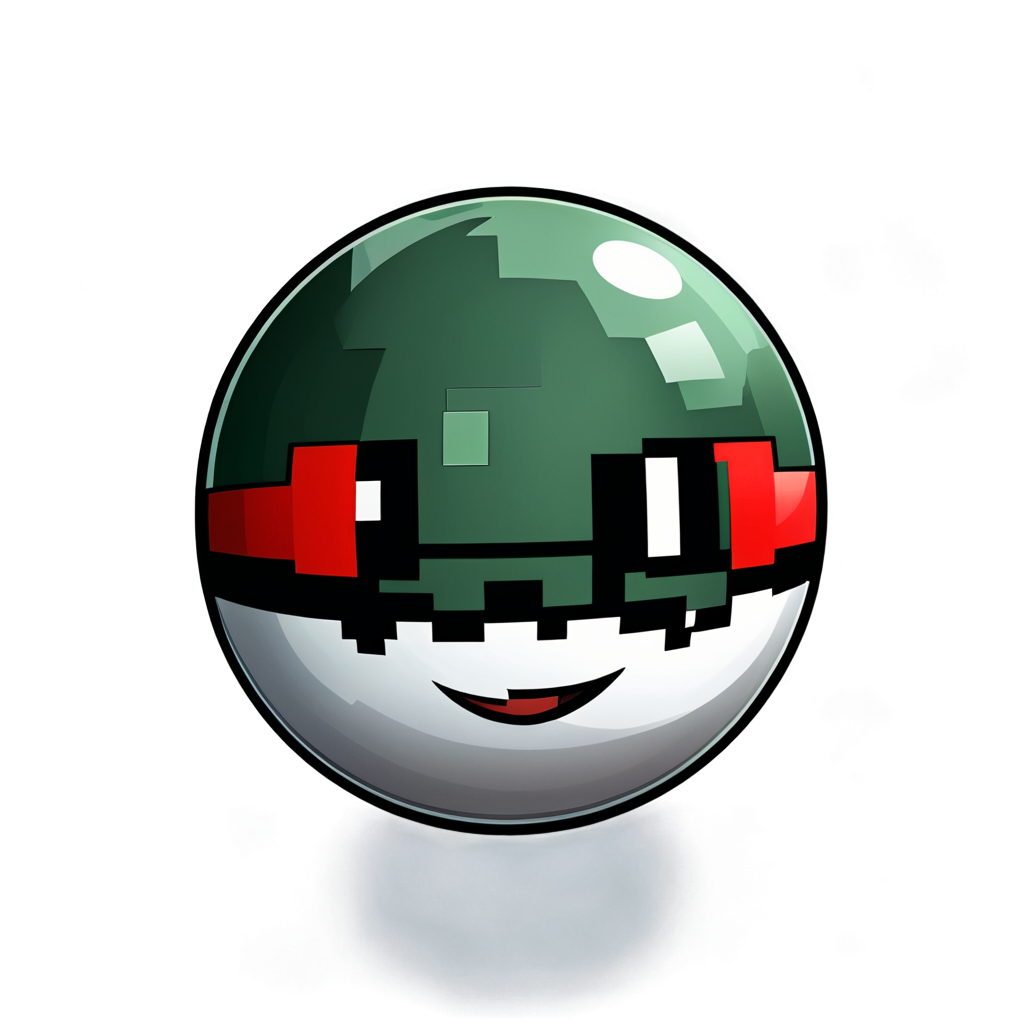 a pokemon ball icon, minecraft style - icon | sticker