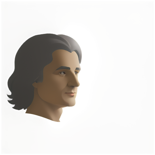 cartoonish isaac newton emoji, just his face outline in 2D - icon | sticker