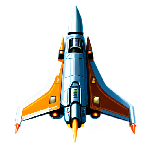 image of a spaceship for a game in the style of the Space Rangers series of games. Unrealistic graphics, more like a cartoon - icon | sticker