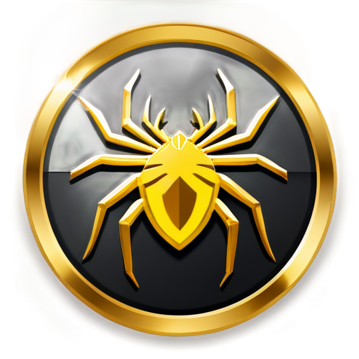 create a gold spider icon with Bitcoin mark - icon | sticker