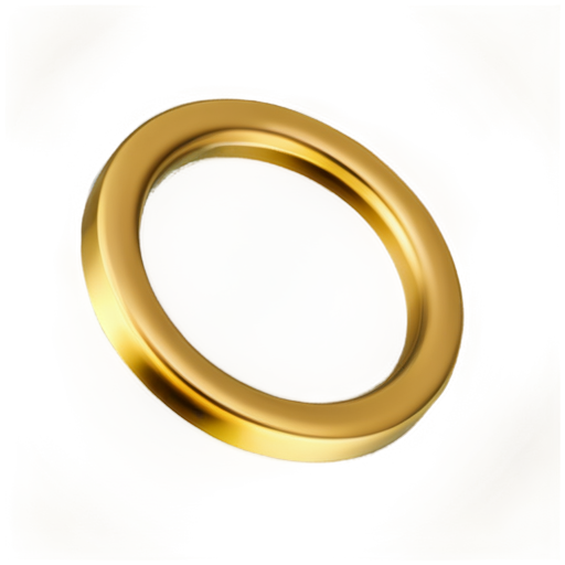 trapezoidal pipe bent in a circle lies on a plane. inside the circle is a diagonal from the same pipe. color - gold - icon | sticker