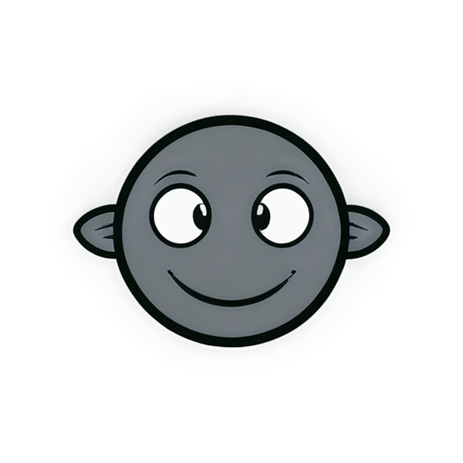 cartoon style, single color, simplified fish head logo, round face, big eyes, small upright ears, cute, black outline, white background, minimalist and fun design, (best quality,4k,8k,highres,masterpiece:1.2), ultra-detailed, (realistic,photorealistic,photo-realistic:1.37), logo design, animal logo, fish logo - icon | sticker