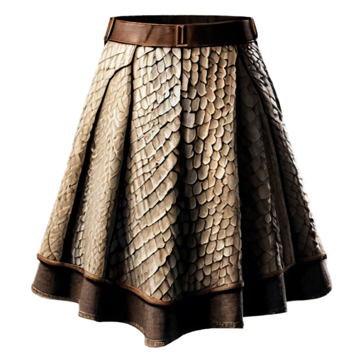 Medieval fantasy skirt made of beige lizard scales, matte - icon | sticker