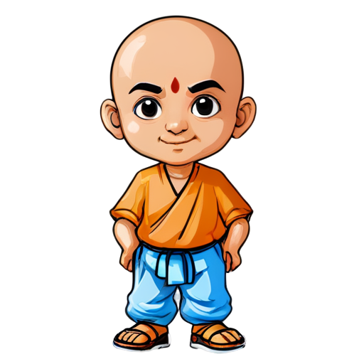 indian guru bald - icon | sticker