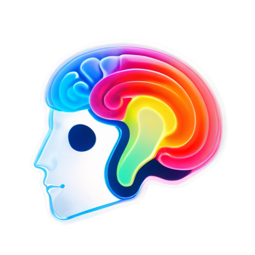 Abstract Flat Style Sponge Texture blending symmetrical open mouth Brain Hippocampus - icon | sticker