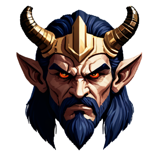 very Pixelated rpg character type Ravana head - icon | sticker