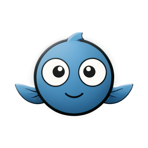 cartoon style, single color, simplified fish head logo, round face, big eyes, small upright ears, cute, black outline, white background, minimalist and fun design, (best quality,4k,8k,highres,masterpiece:1.2), ultra-detailed, (realistic,photorealistic,photo-realistic:1.37), logo design, animal logo, fish logo - icon | sticker