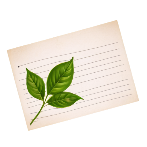 A plant and a letter in the background - icon | sticker