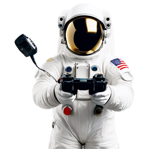 Astronaut with a gamepad in his hands - icon | sticker