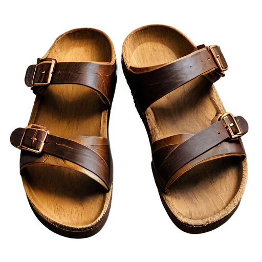 Simple high sandals made of tree bark - icon | sticker