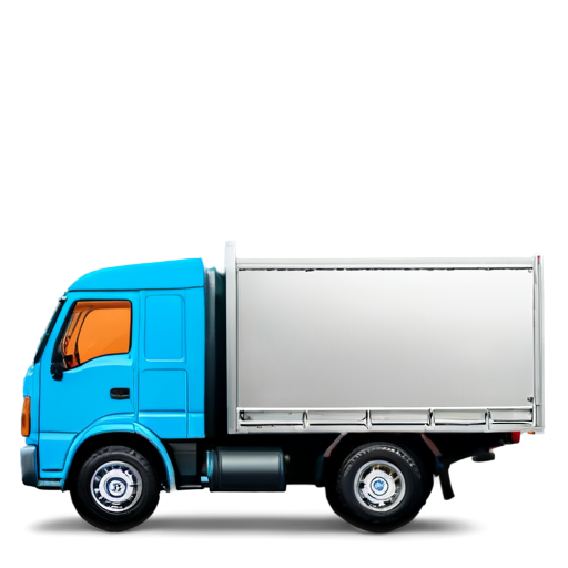 truck, low angle, moving right, blue - icon | sticker