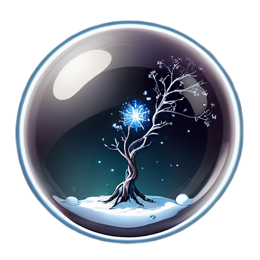 Transparent glass ball with Elder wand inside - icon | sticker