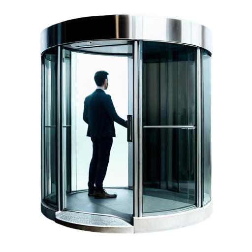 person exiting a revolving door - icon | sticker