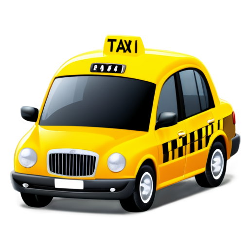 one taxi car yellow 3d-view "without text" - icon | sticker