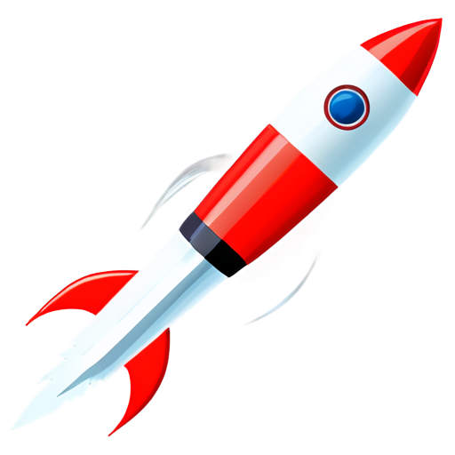 red and white rocket out of a cellphone's screen - icon | sticker