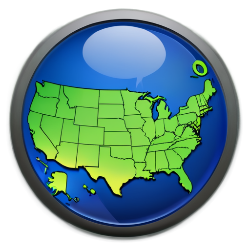 *Design an icon of a map of the United States with a dollar sign overlay, representing the focus of economic theories and models on the U.S. economy.* - icon | sticker