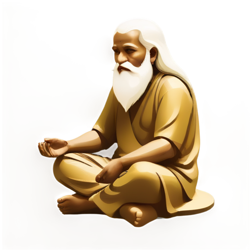 indian guru sat on a mountain - icon | sticker