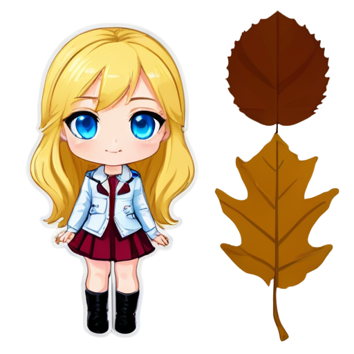 A full-length outfit for a tall, blue-eyed blonde in the following colors: honey, yellow, burgundy, pink, or leaf green. - icon | sticker