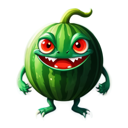 watemelon sphere monster - icon | sticker