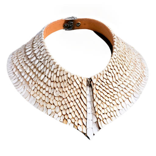 Medieval fantasy collar made of beige lizard scales, matte - icon | sticker