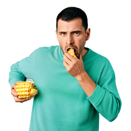 A man eating a corn - icon | sticker