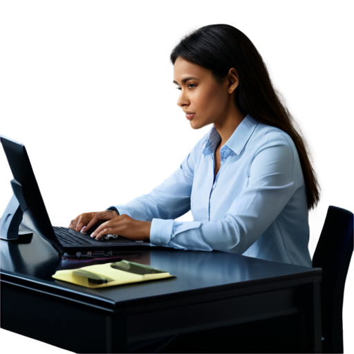 woman at her desk - icon | sticker