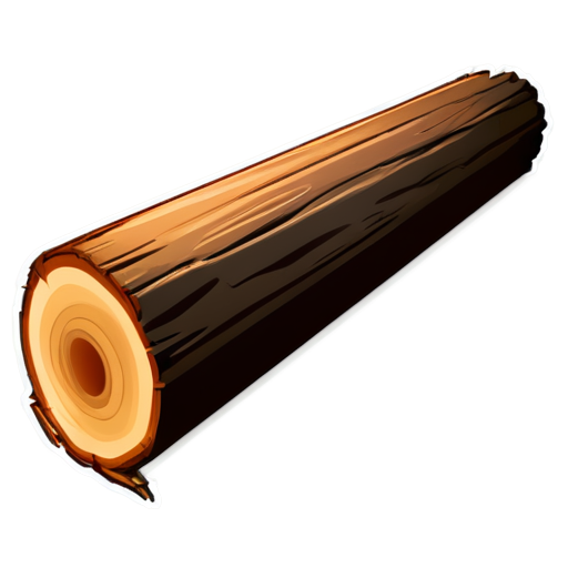 icon of a lying log without background - icon | sticker