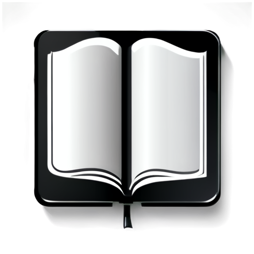 chat, book viewer, setting app icon for eink screen with black/white flat icon and huge style, list icons one by one, look on the top. 只有线条 - icon | sticker