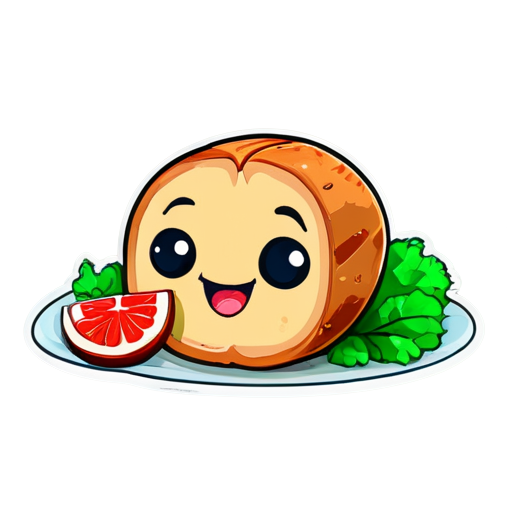 Juicy yam ham meat roasted with chav greens. - icon | sticker