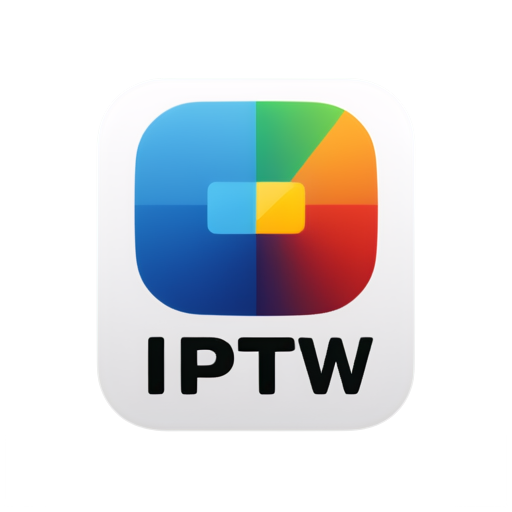 Create a flat style live TV app icon with the word IPTV - icon | sticker