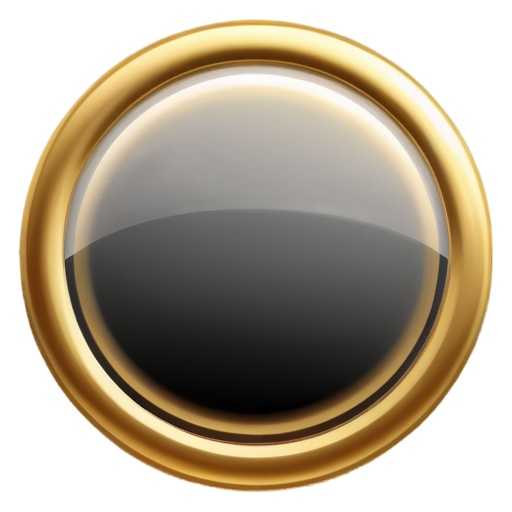 a golden round icon on a transparent background. the icon inside transparent - icon | sticker