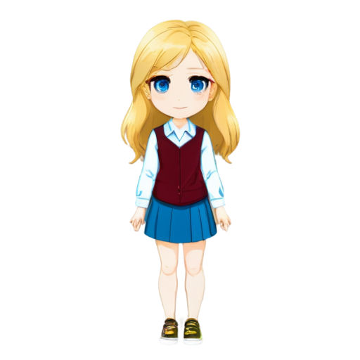 A full-length outfit for a tall, blue-eyed blonde in the following colors: honey, yellow, burgundy, pink, or leaf green. - icon | sticker