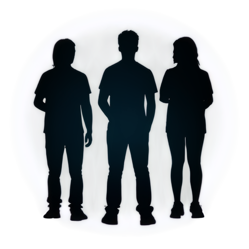 Emblem group of persons, students, round on background - icon | sticker